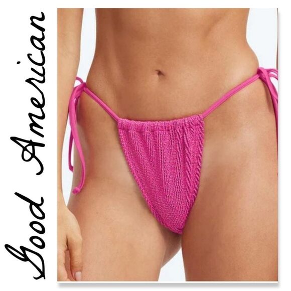 GOOD AMERICAN Women's Pink Bikini Bottom - Picture 1 of 7